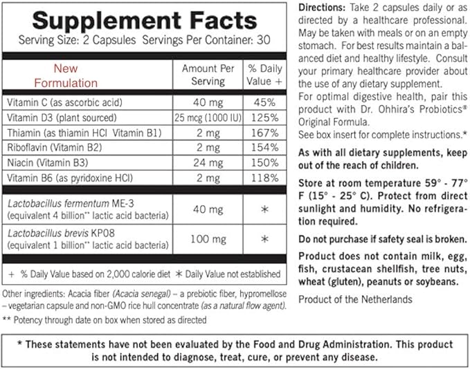 Reg'Activ Immune & Vitality with Lactobacillus ME-3, brevis KP08, Vegan D3 and (B1, B2, B2, B3 B3 and B6) Essential