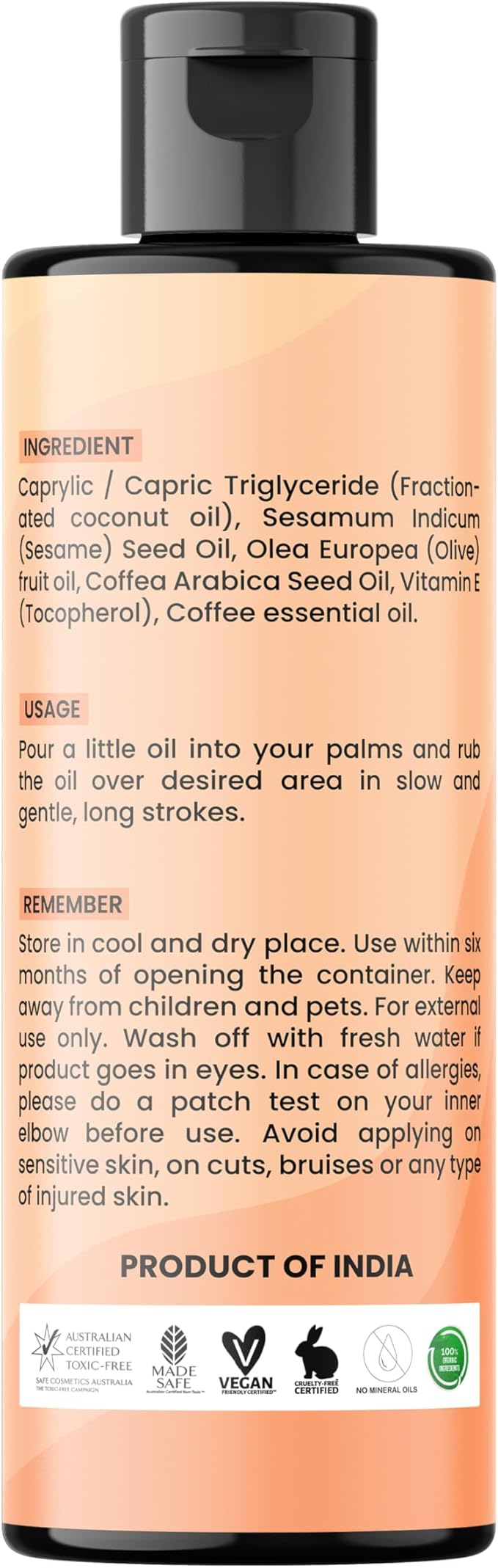 Dude's Love - Organic - Luscious Mocha Kiss Massage Oil - Coffee Massage Oil | No Stain - Non-Sticky | Nourish & Moisturize Skin | Aromatherapy Vegan Oil - 3.38 Fl Oz