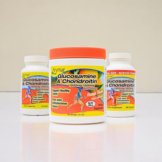 Glucosamine & Chondroitin 1500mg-1200mg with Collagen, (180 Capsules/Pack 1)