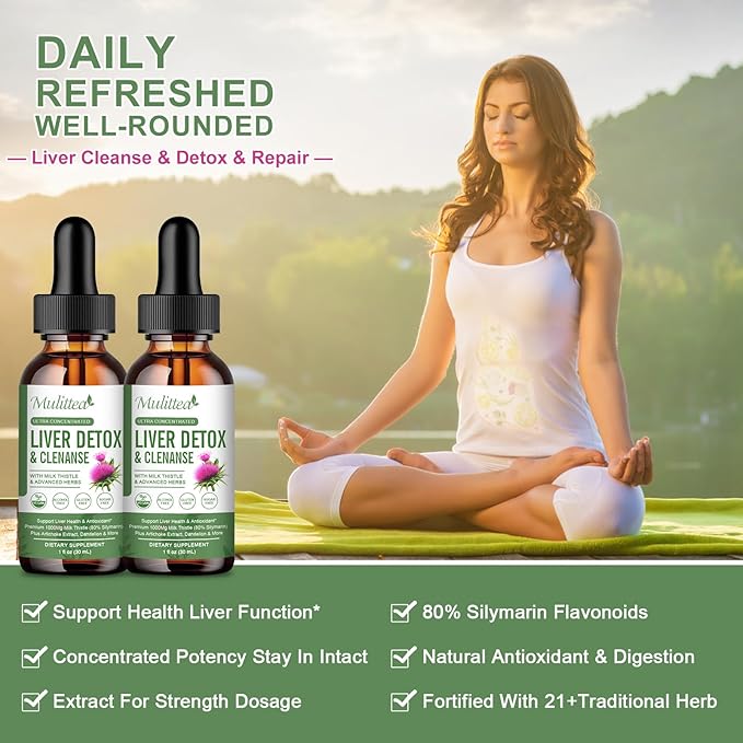 (2 Pack) Liver Health Liquid Drops w/21 Potent