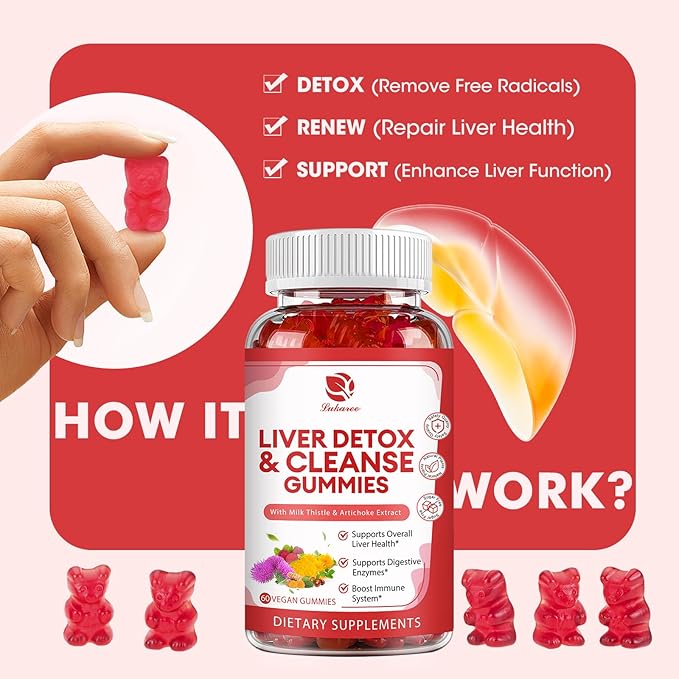 Liver Cleanse Detox & Repair Gummies 24 Potent w/3000MG Milk -120 Count
