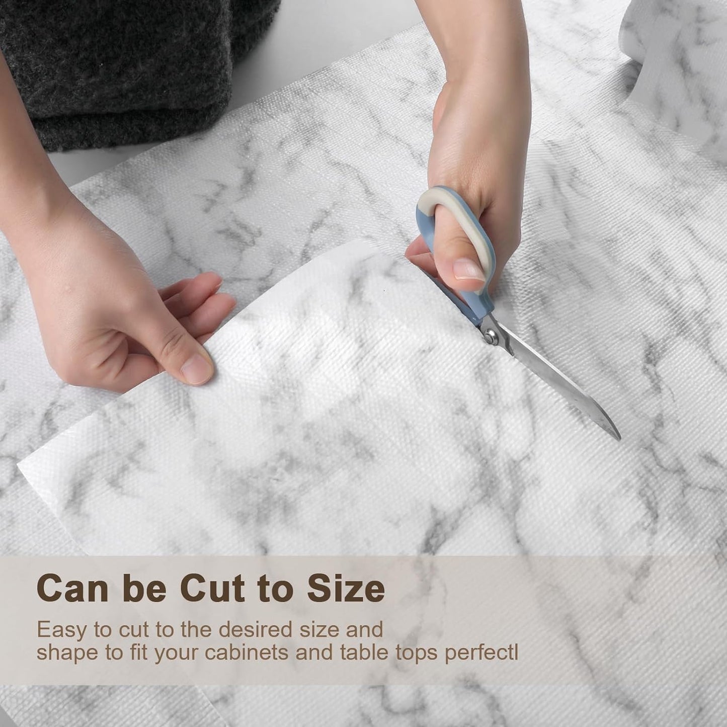 OcePor Non-Adhesive Drawer and Shelf Liner 12IN x 30FT,Non Slip Cabinet and Cupboard Liner, Kitchen Cabinet Liners for Shelves, Waterproof Drawer Shelf Liners for Cabinets/Bathroom Cupboard, Marble