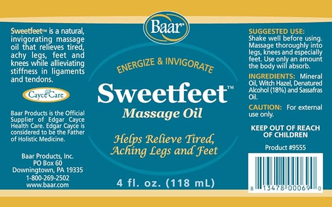 Baar - Sweet Feet Massage Oil, 4 oz.
