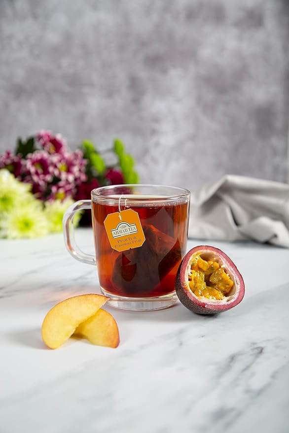 Ahmad Tea Black & Green Tea, Fruitytea Assorted Sampler Variety Gift Box, 60 Foil Teabags - Caffeinated & Sugar-Free