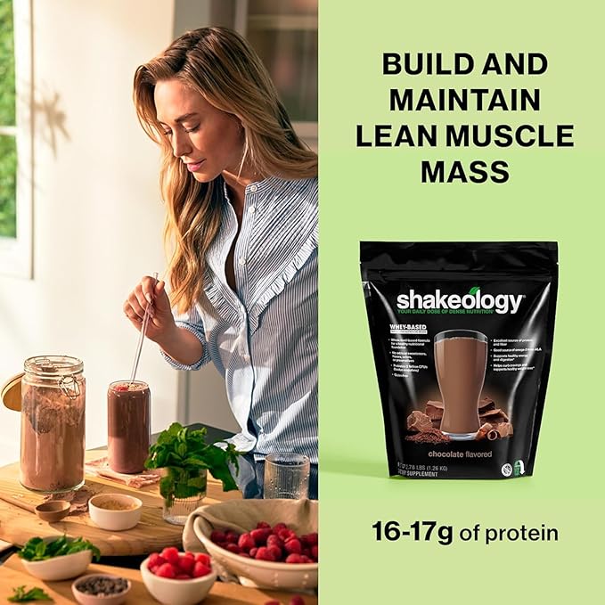 Shakeology Whey Protein Powder Blend - Gluten Free, Superfood Protein Shake with Vitamins and Minerals - Helps Support Healthy Weight Loss, Lean Muscle Support, Gut Health - Chocolate, 30 Servings