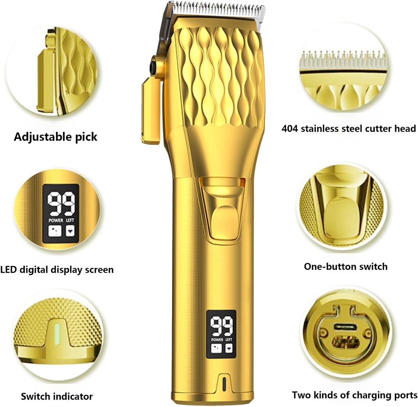 Professional Cordless Hair Clippers and T-Blade Beard Hair Trimmer Sets for Men, Barber Clippers with Travel Case, Rechargeable Home Haircut Beauty Kit for Men