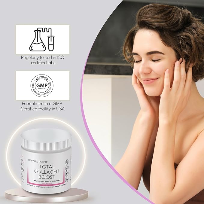 Total Collagen Boost with Verisol® Bioactive Collagen peptides Peptides Powder, Hyaluronic Acid & Marine Collagen