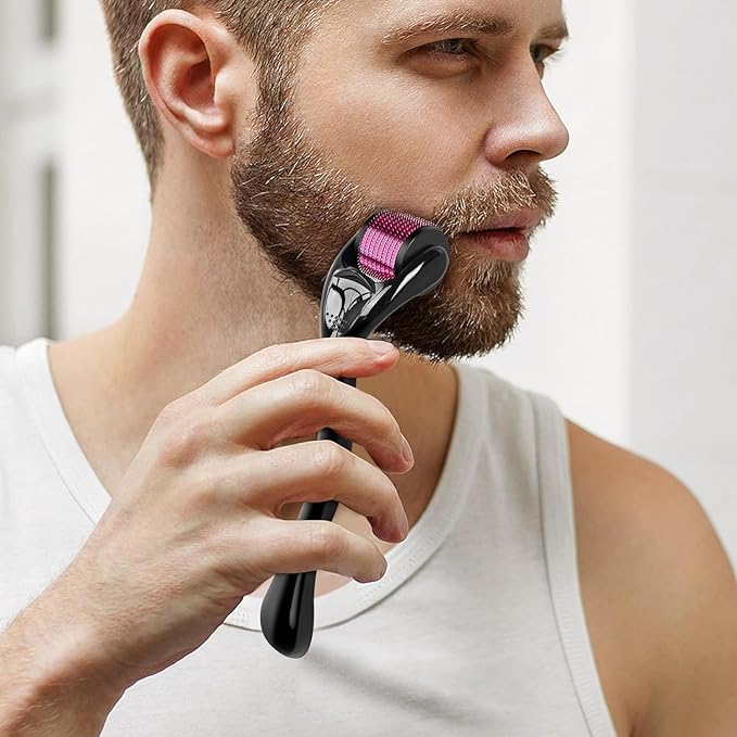 Derma Roller 0.5mm Microneedles Roller for Face, Scalp & Beard - Derma Roller, skin care Scalp Roller | Safe for Beginners | For Both Women & Men