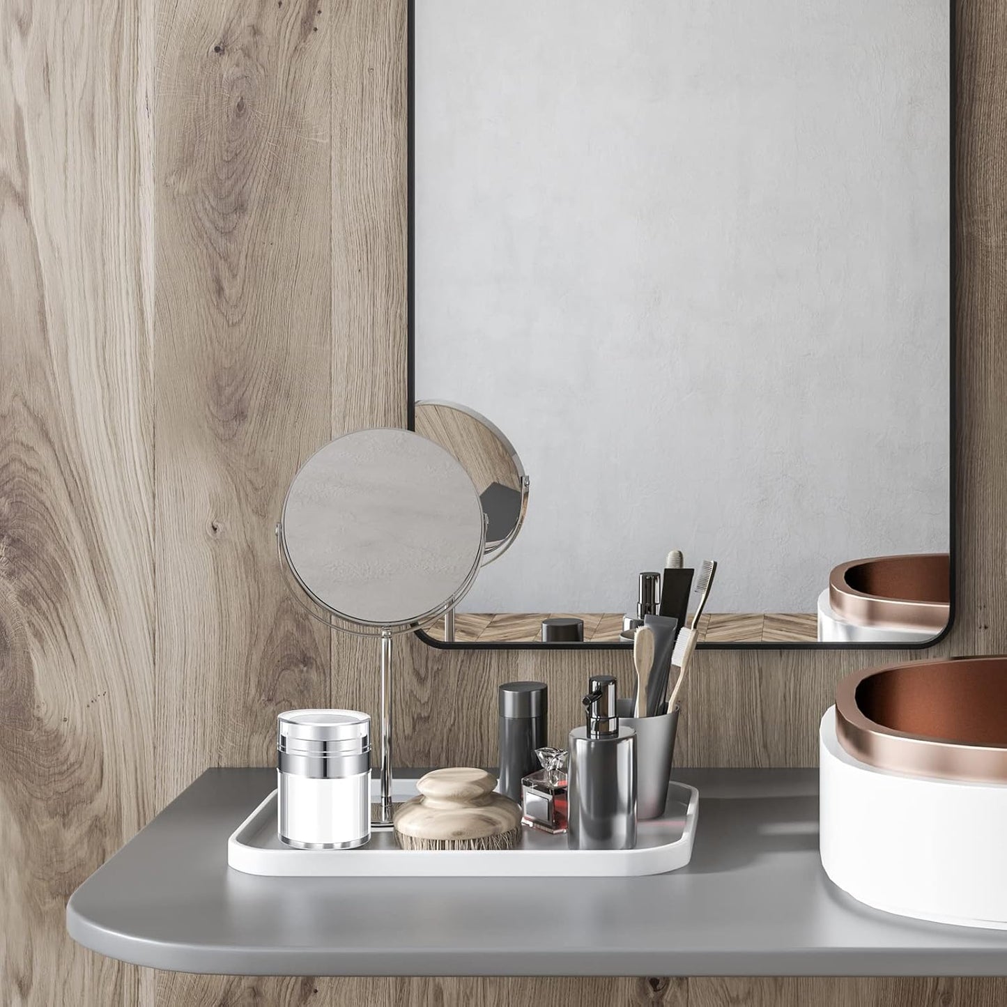 4 Pack Empty Airless Pump Jar Acrylic Airless Cosmetic Container Portable Refillable Travel Size Cream Vacuum Bottle Lotion Jar with Pump Lid for Skincare Cream, White(3.5 oz)