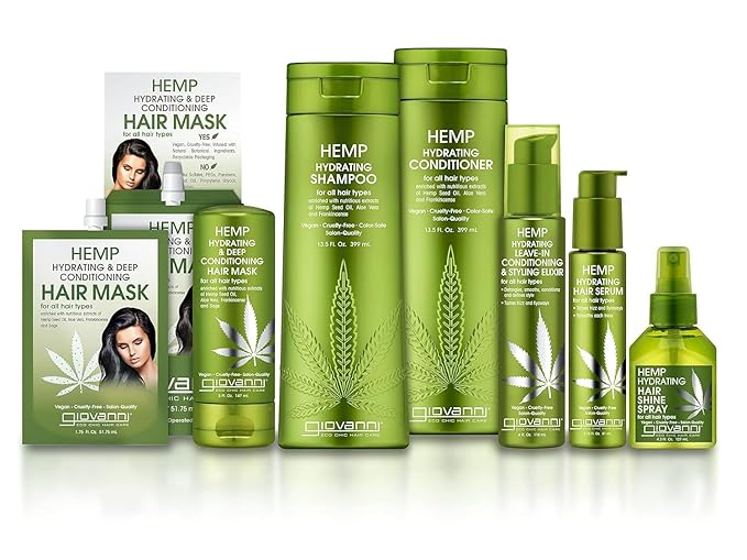 GIOVANNI Hemp Hydrating Conditioner - 13.5 oz, Helps Stimulate and Moisturize Dry, Damaged Hair with Hemp Seed Oil, Aloe Vera, Frankincense, Sulfate Free, Paraben Free, Vegan, Cruelty Free