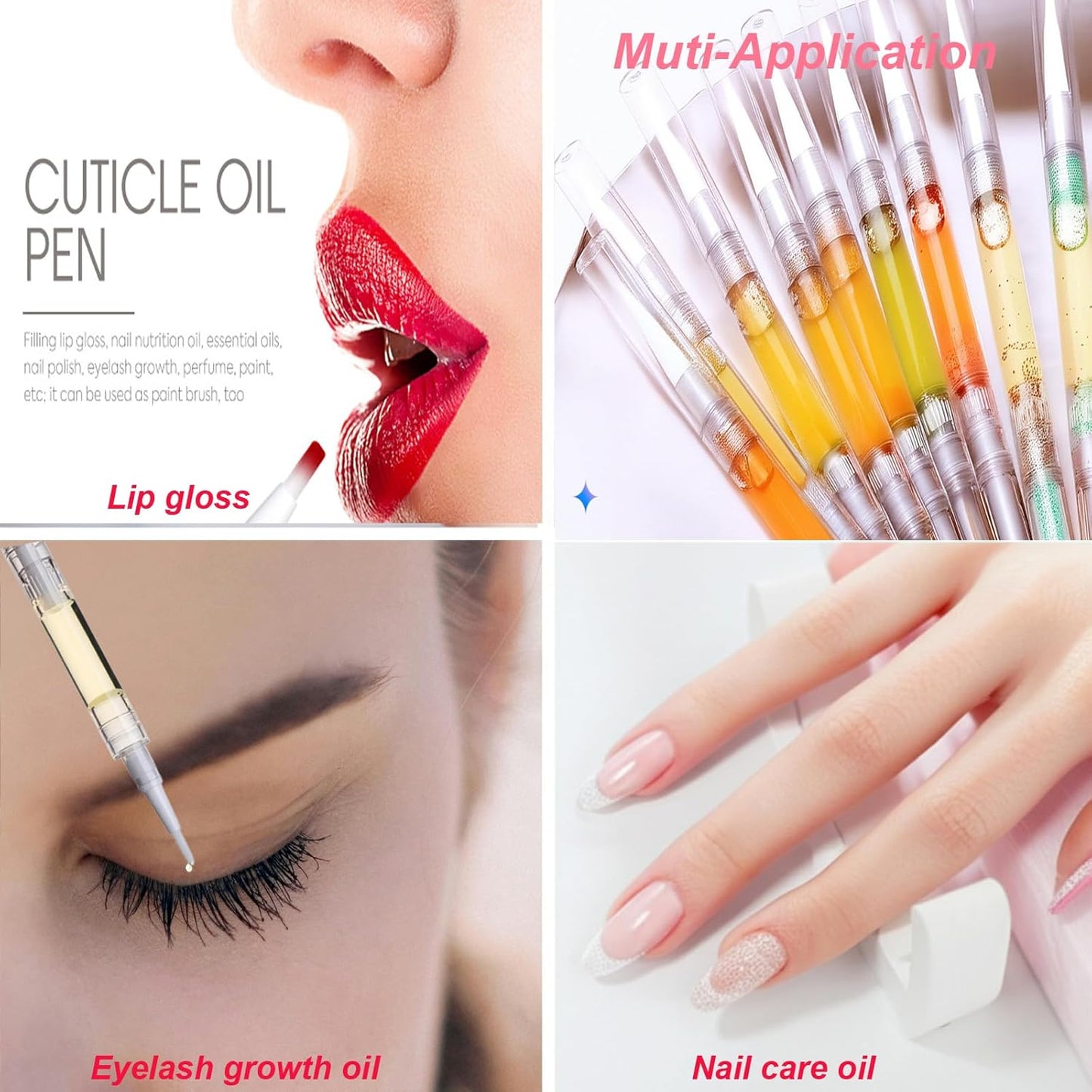 50 Pcs Empty Cuticle Oil Pen, 3ml Travel Size Nail Oil Pen Bulk, Disposable Twist Pens with Brush No Leak, DIY Nail Care Kits for Nail Salon
