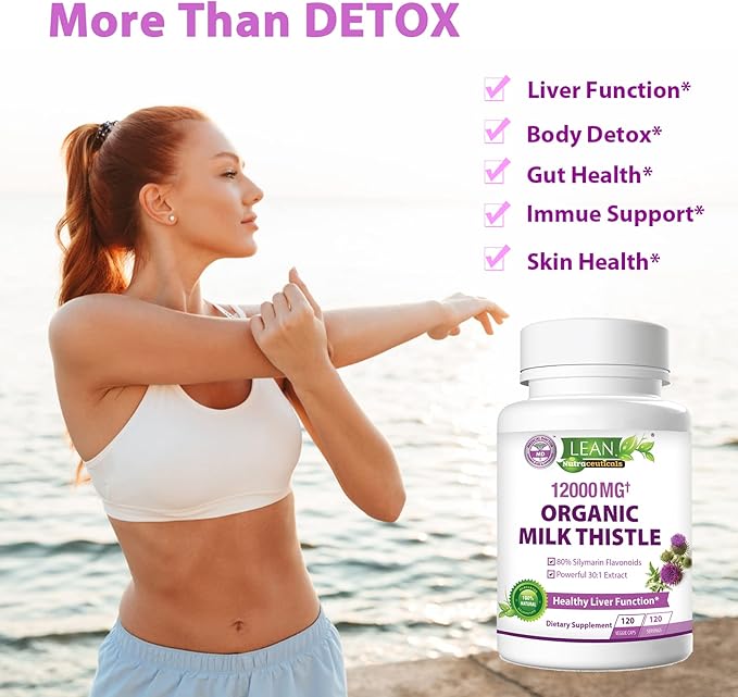 Liver Cleanse Detox & Repair, Organic 12000 Mg 120 Day 30X Seed 120 Capsules