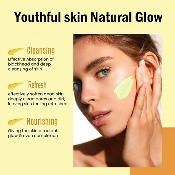 Turmeric Vitamin C Clay Mask Stick, Turmeric Clay Stick Mask with Vitamin C for Deep Clean Pore, Oil Control, Acne Blackhead Remover, Shrink Pores, Moisturize Skin and Balance Water and Oil