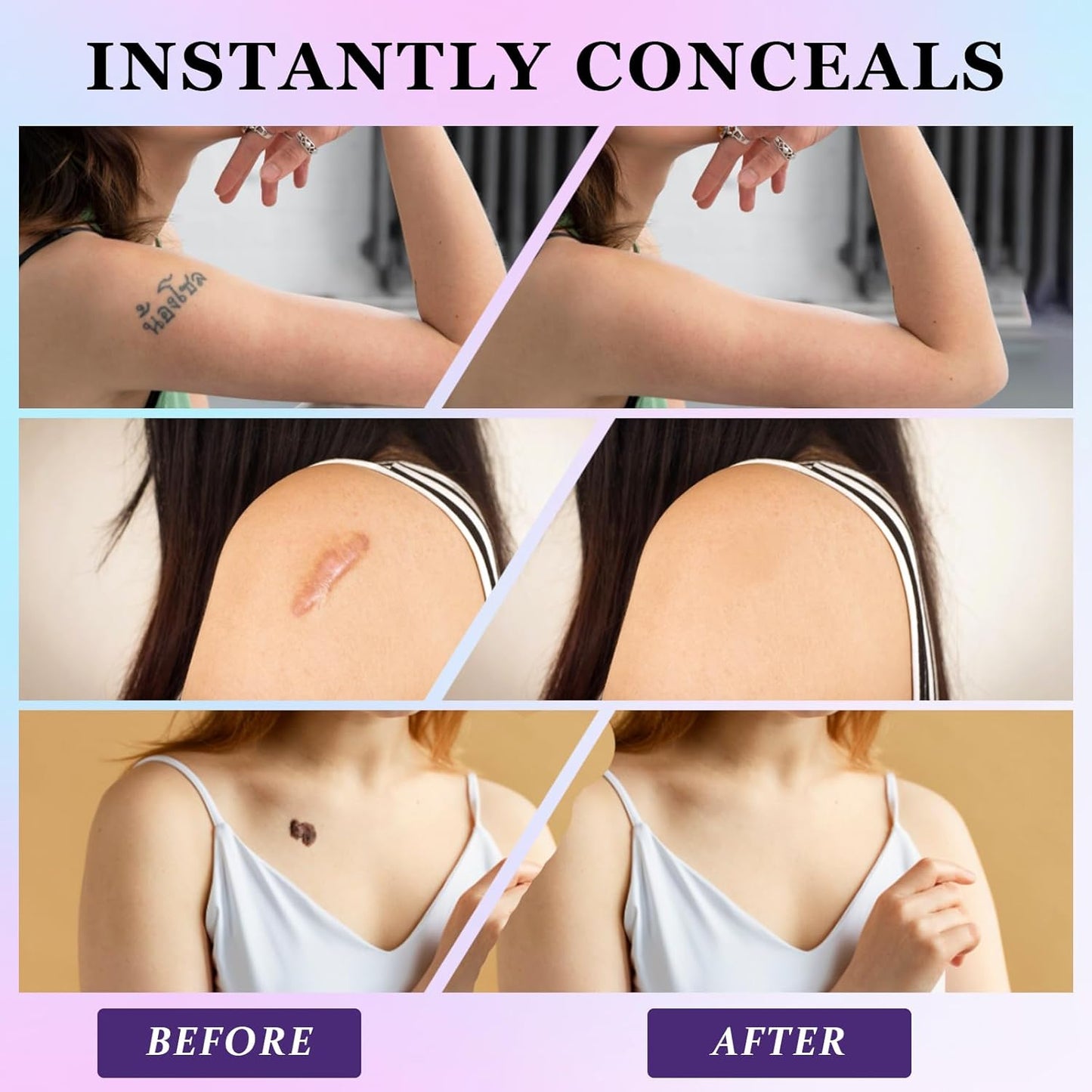 Body Makeup Waterproof No Transfer - All Over Complexion Perfector, Leg Makeup for Blurring Scars,Body Coverage Perfector Skin-Friendly,Tattoo Cover UP Natural Radiant and Lasting (Brush Included)