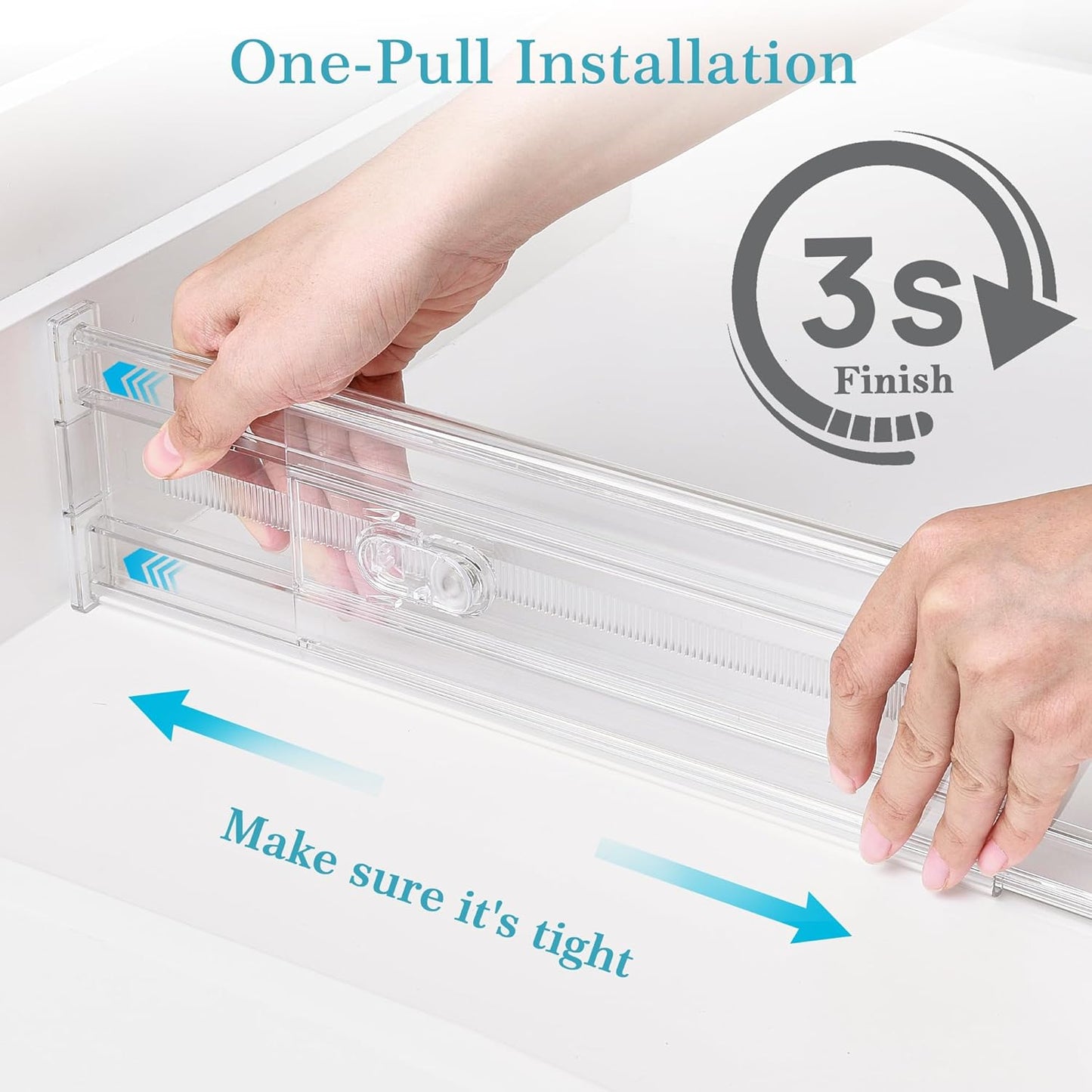 Vtopmart 12 Pack 4" Regular Upgrade Drawer Dividers for Clothes, 12.8"-22.3" Expandable Dresser Drawer Organizer, Clear Plastic Separators for Dresser, Baby Clothing, Underwear, Cosmetic, Toiletries