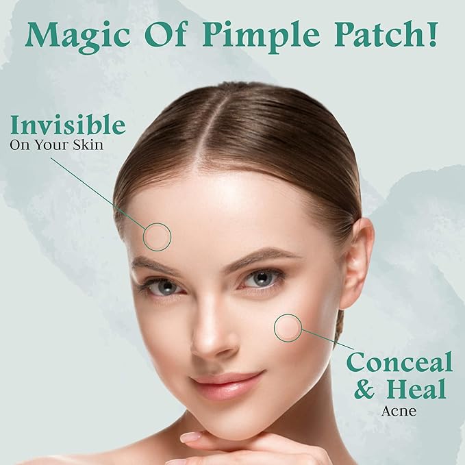 Advanced Invisible Pimple Patches For Face (36 Pack) - Hydrocolloid Patch with Tea Tree Oil - Vegan Friendly Hydrocolloid Acne Patches For Face and Skin - Pimple Patch Stickers - Acne Patch (12mm)