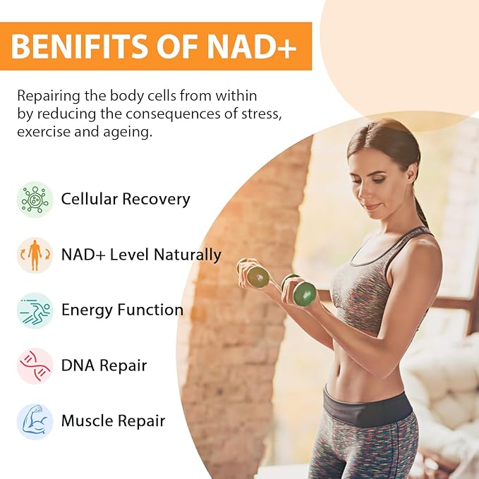 Liposomal NAD+ Supplement 500 mg, High Absorption, Boost NAD+ with TMG 250 mg, Actual NAD Plus More Efficient Than Nicotinamide Riboside, Support Cellular Energy, Healthy Aging | 240 Softgels