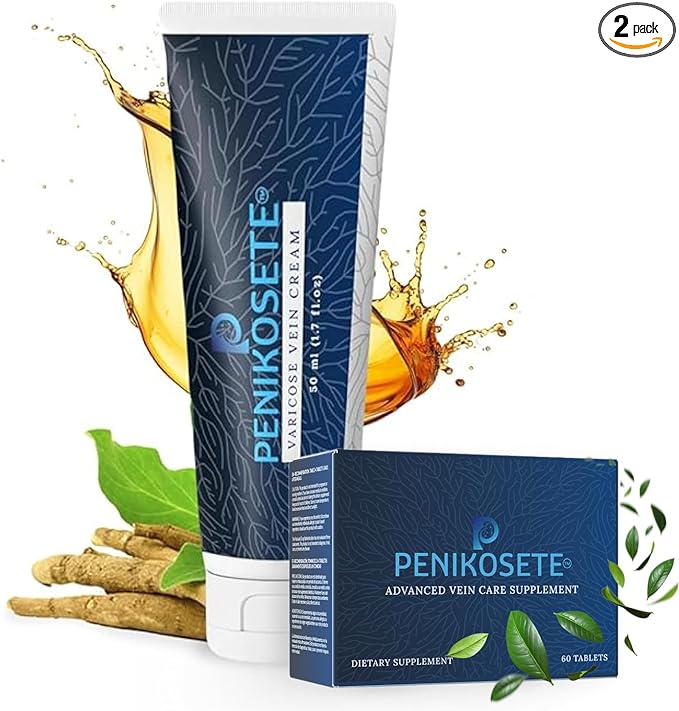 Advanced Vein Care Kit of America's 1st Ashwagandha Cream & Reduce Varicose Veins & Boost Circulation with 60 Easy-to-Swallow Ayurvedic Tablets of Ashwagandha, Punarnava, Turmeric & Triphala