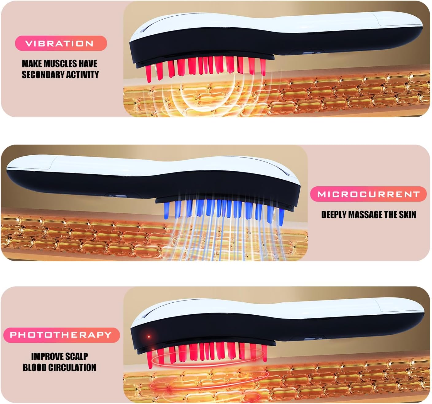 4-in-1 Hair Scalp Massager Comb - Hair Oil Applicator & Scalp Scrubber, Portable for Home & Travel Use, Ideal for Women’s Hair Care