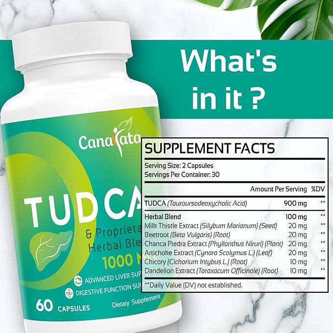TUDCA Liver Support Supplements 1000mg 60 Vegan