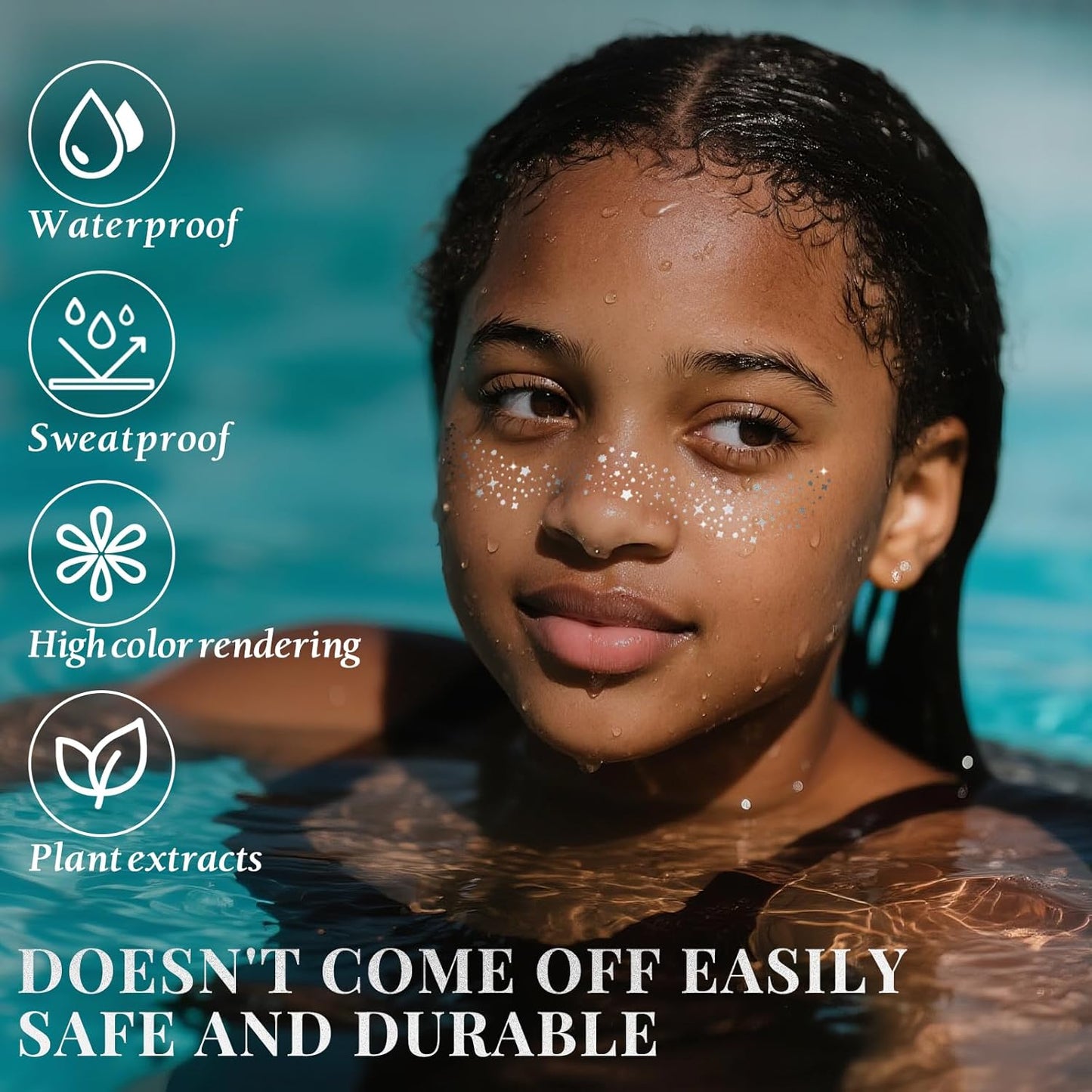 24pcs Glitter Freckles Makeup Patches-Silvery-Face Glitter Speckle, Sparkle Speckles Patches for Women, Cute Fake Freckles, Glitter Freckle Face Tattoo, Accessories for Musical Festival