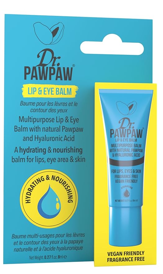 Dr. PawPaw Multipurpose Lip and Eye Balm - Vegan Hydrating Lip Balm - Moisturizing Eye Cream with Natural PAWPAW and Hyaluronic Acid - 0.27 oz