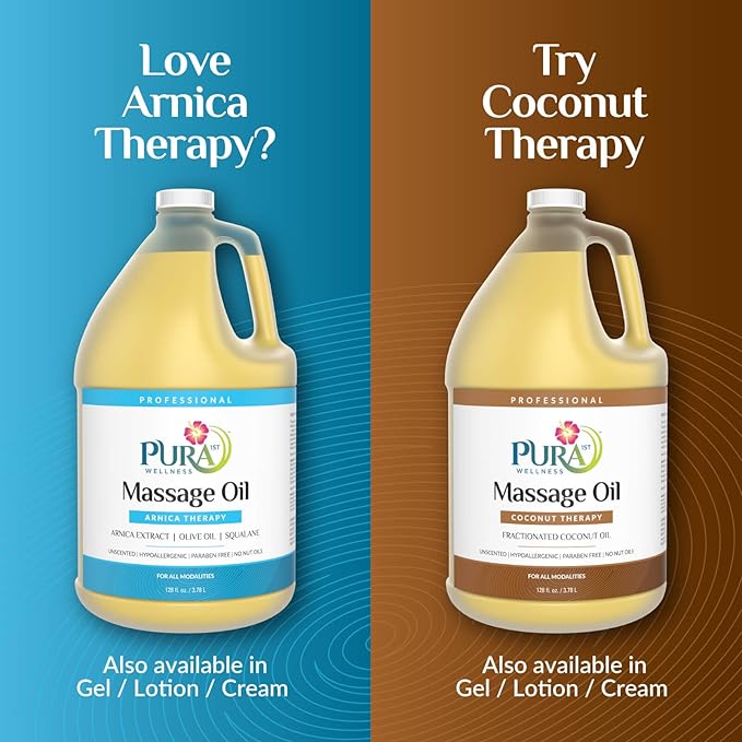 PURA Arnica Oil - Unscented Deep Tissue Massage Therapy, Hypoallergenic, 128oz