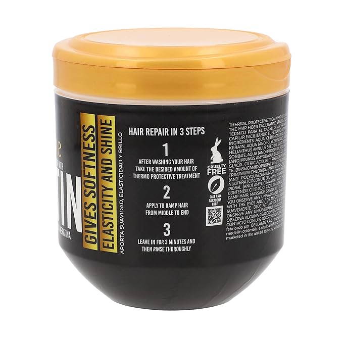 Thermoprotective Treatment With Keratin, Gives Softness Eslaticity And Shine, 500ml