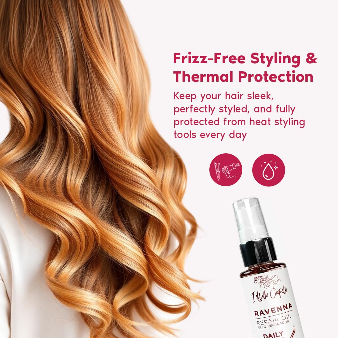 I Belli Capelli Ravenna Hair Straightening Kit – Repair Hair B-tox & Repair Oil – Anti-Frizz, Intense Hydration, Shine – Formaldehyde-Free – B-otox Hair Treament For All Hair Types (2-Pack)