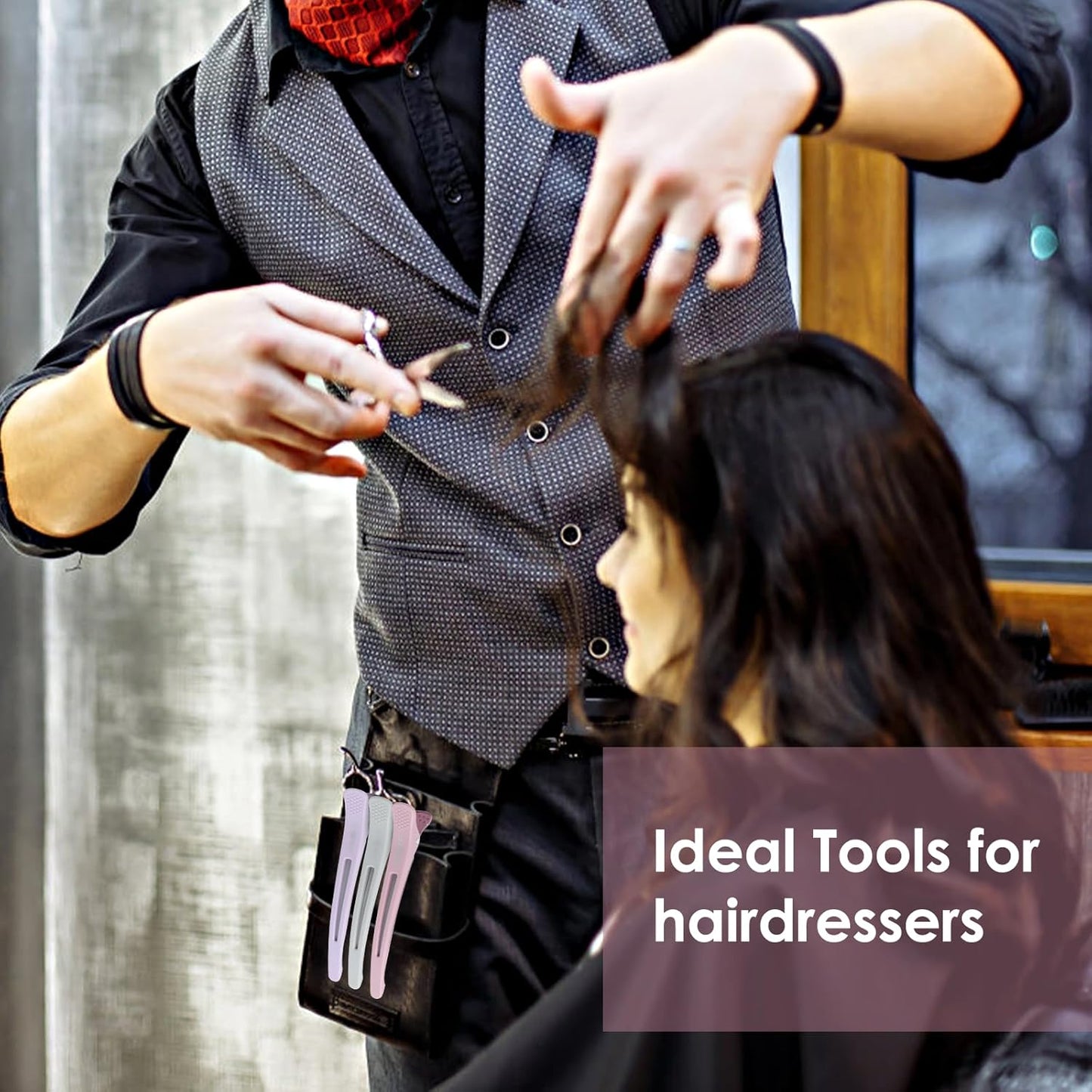 AIMIKE Hair Clips for Styling - Silicone No-Crease Duck Billed Hair Roller Clips for Sectioning, Cutting, and Salon Use