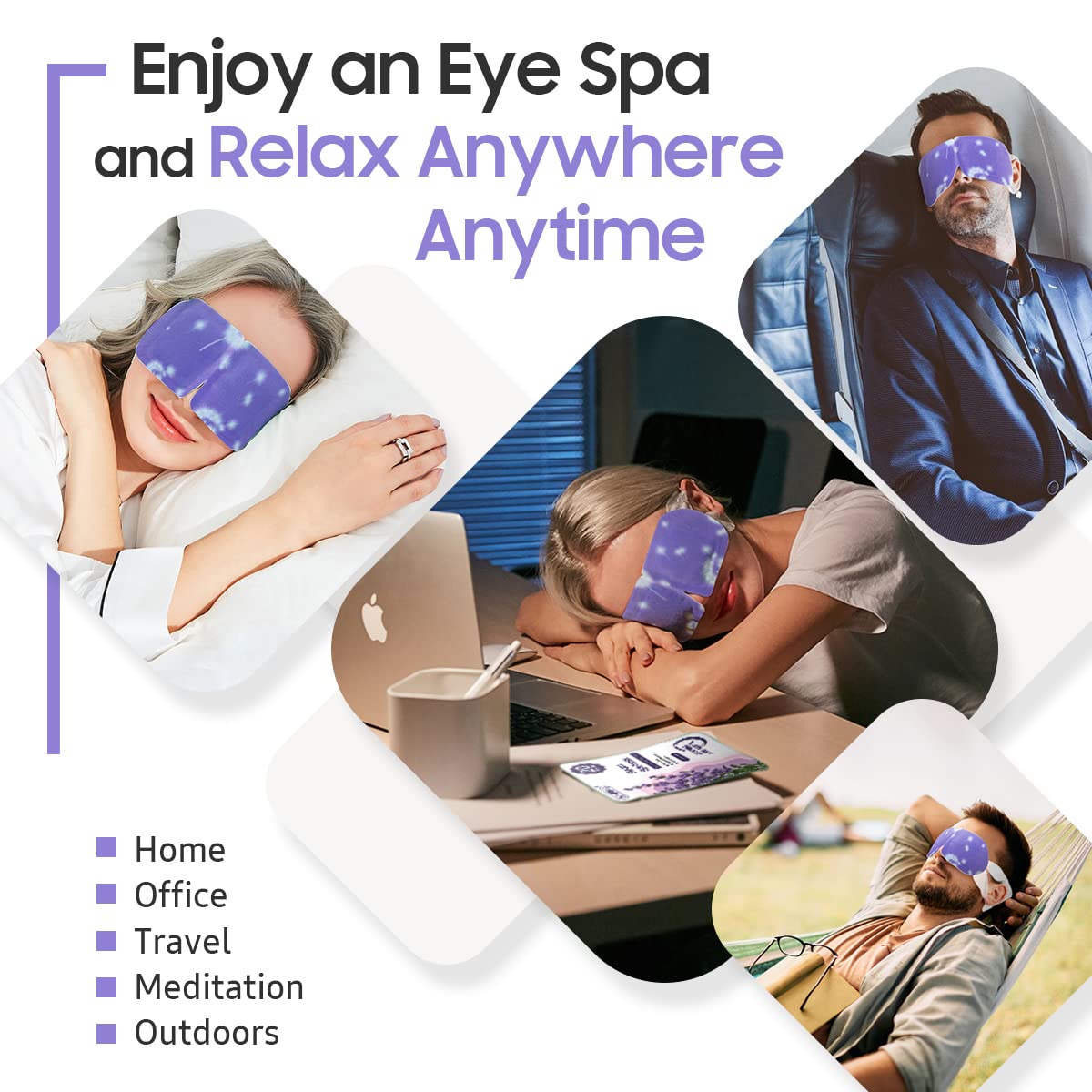 30Packs Steam Eye Mask, Heated Eye Mask Warm Compress for Eyes, Self Heating Warm Eye Masks Disposable Steam Mask for Home Sleep, Spa, Travel Essentials & Relaxation Gifts (Lavender)