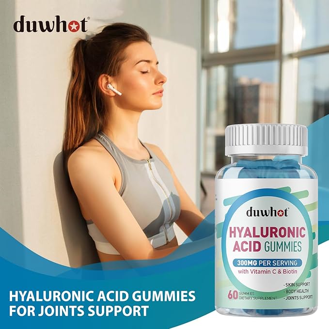 Hyaluronic Acid Gummies, Hyaluronic Acid Supplements Gummies, Hyaluronic Acid with Vitamin C & Biotin 5000mcg for Hair Skin Nails Gummies, 120 Chews