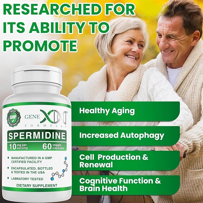 Genex Formulas 10mg Spermidine Supplement for Healthy Aging & Cell Renewal - Vegan, Non-GMO, Gluten-Free (3 Pack)