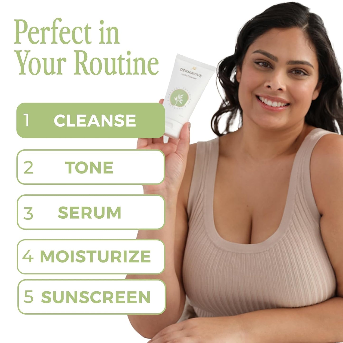 Dermavive Hydrating Facial Cleanser, Soap-Free Gentle Cleanser with Colloidal Oatmeal & Vitamin E, Soothes & Moisturizes Sensitive & Dry Skin, Suitable for All Skin Types, 120ml (4.05oz)