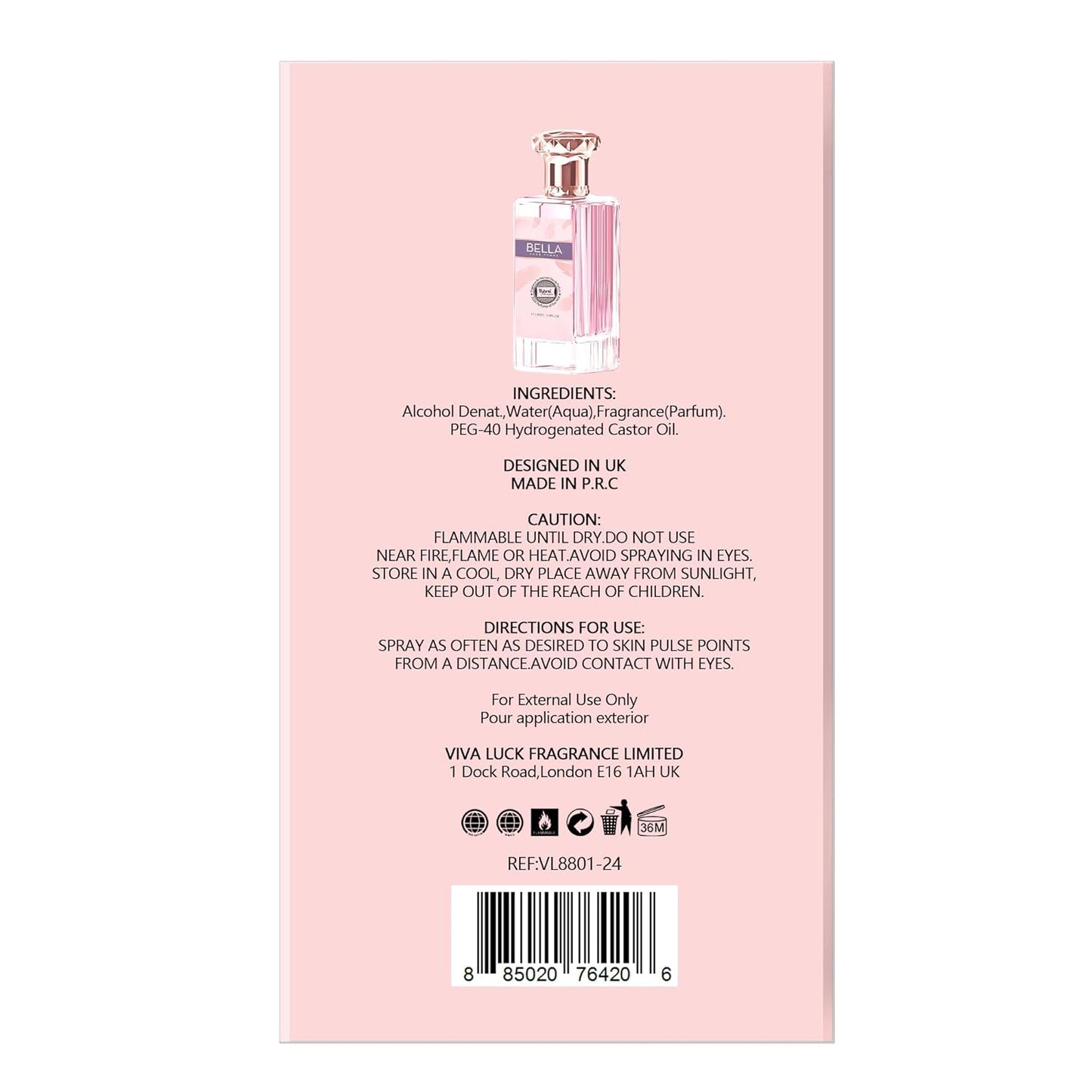 Hybrid & Company Women Bella Pour Femme Eau De Parfum Vaporisateur Natural Spray 3.4 Fl Oz