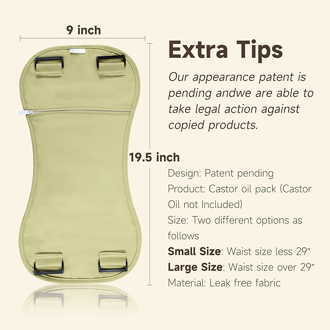 Langsprit Castor Oil Pack Wrap for Liver Detox and Inflammation - Organic