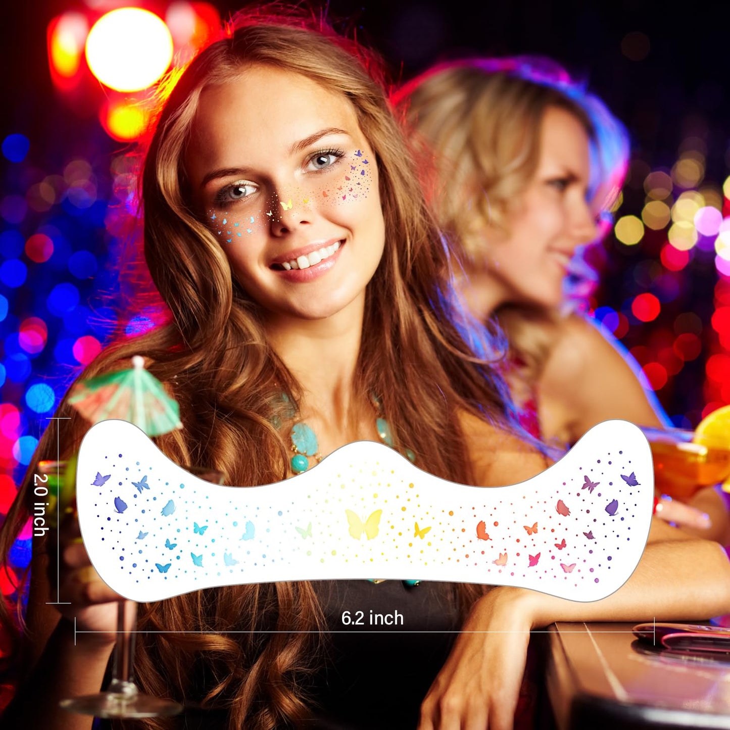 10 Pcs Face Holographic Laser Makeup Patches, Holographic Multichrome Glitter Freckles Face Tattoo, Glitter Freckles, Sparkle and Waterproof Face Glitter Speckles Patches for Women