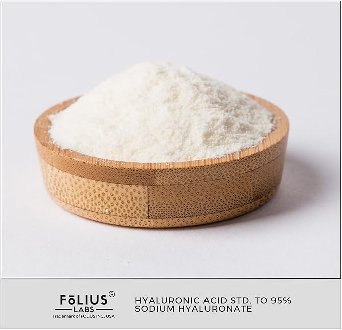 Ultra High Purity Hyaluronic Acid Capsules 500mg - 95% Sodium Hyaluronate - Highly Purified and Bioavailable - Low Molecular Weight - Non-GMO Fermented - 60 Capsules