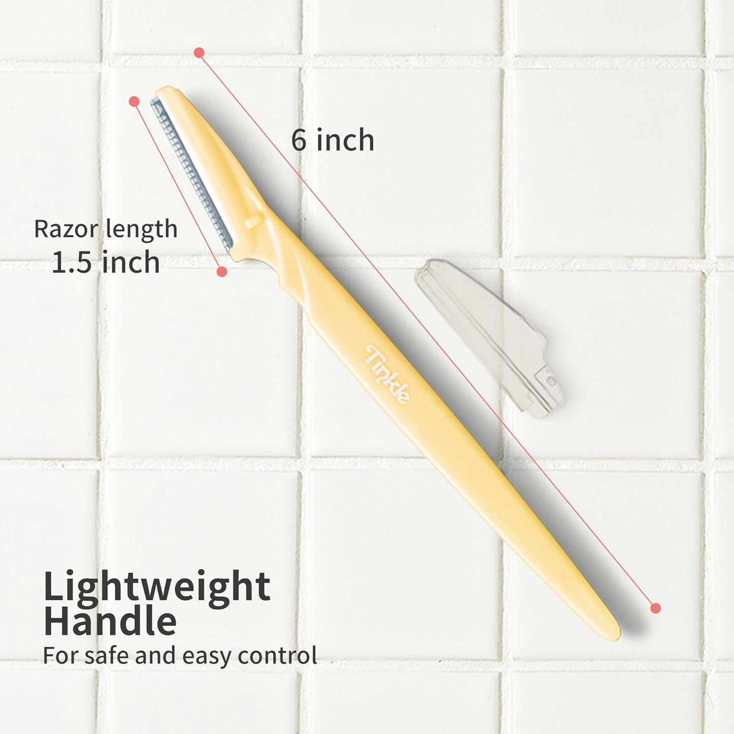 Tinkle Dermaplaning Tool 6ct, Dermaplane Razor for Women, Safe and Easy Peach Fuzz Remover, Eyebrow Trimmer with Protective Cover