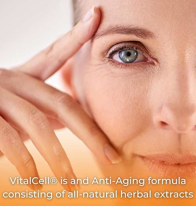 Vital Cell Natural Anti-Aging Supplement for Men and Women, Supporting Circulation and Healthy Organ Function (180 Vegetarian Capsules)