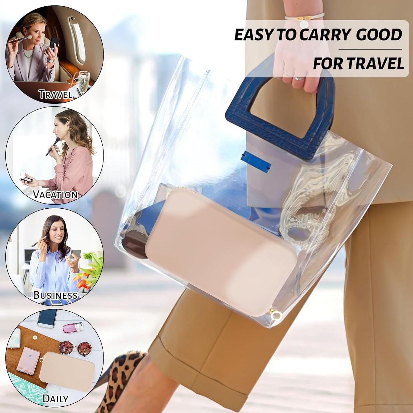 Sakolla Zipper Makeup Brushes Bag For Travel, Make Up Brushes Pouch Case for Makeup Tools, Large Silicone Makeup Brush Holder for Daily Work (Khaki)