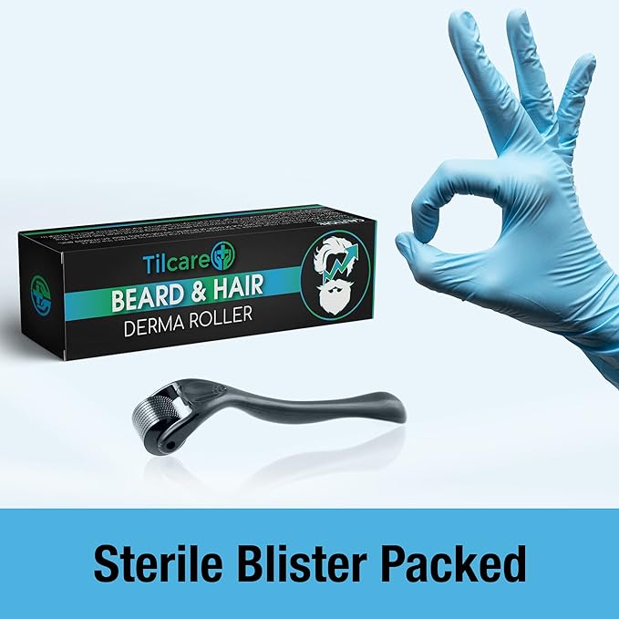 Titanium Derma Roller for Women and Men with Storage Case - For Face, Beard, Hair & Scalp Tool - 0.25mm Micro Needle Roller (1 Pack)