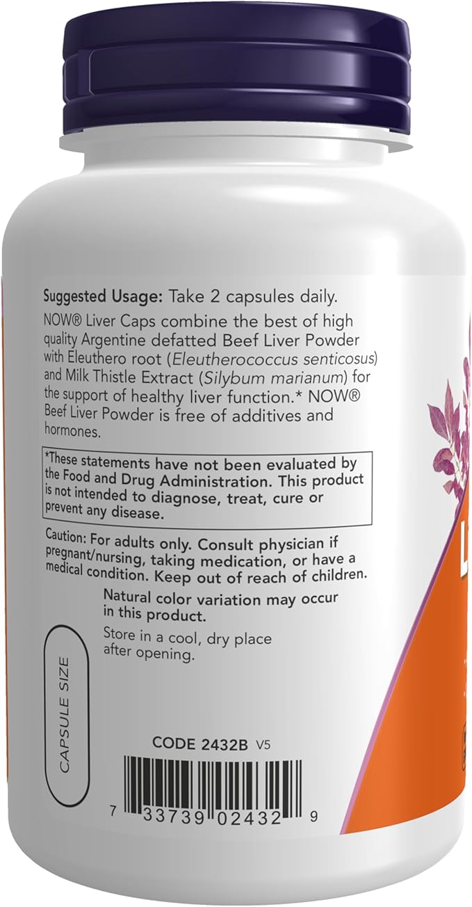 NOW Supplements, Liver Caps with Milk 100 Capsules