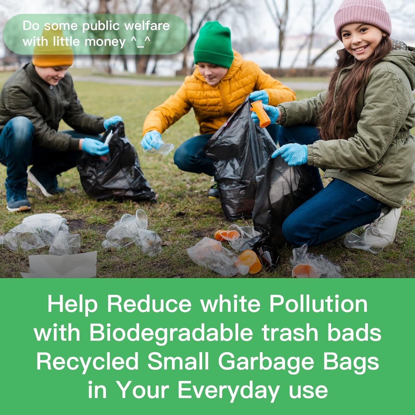 1.2-Gallon Trash Bags Small Garbage-Bags - 100 Counts Disposable Mini Size Biodegradable Unscented Black Bulk Can Liners Tiny Recycling for Kitchen Bathroom Office