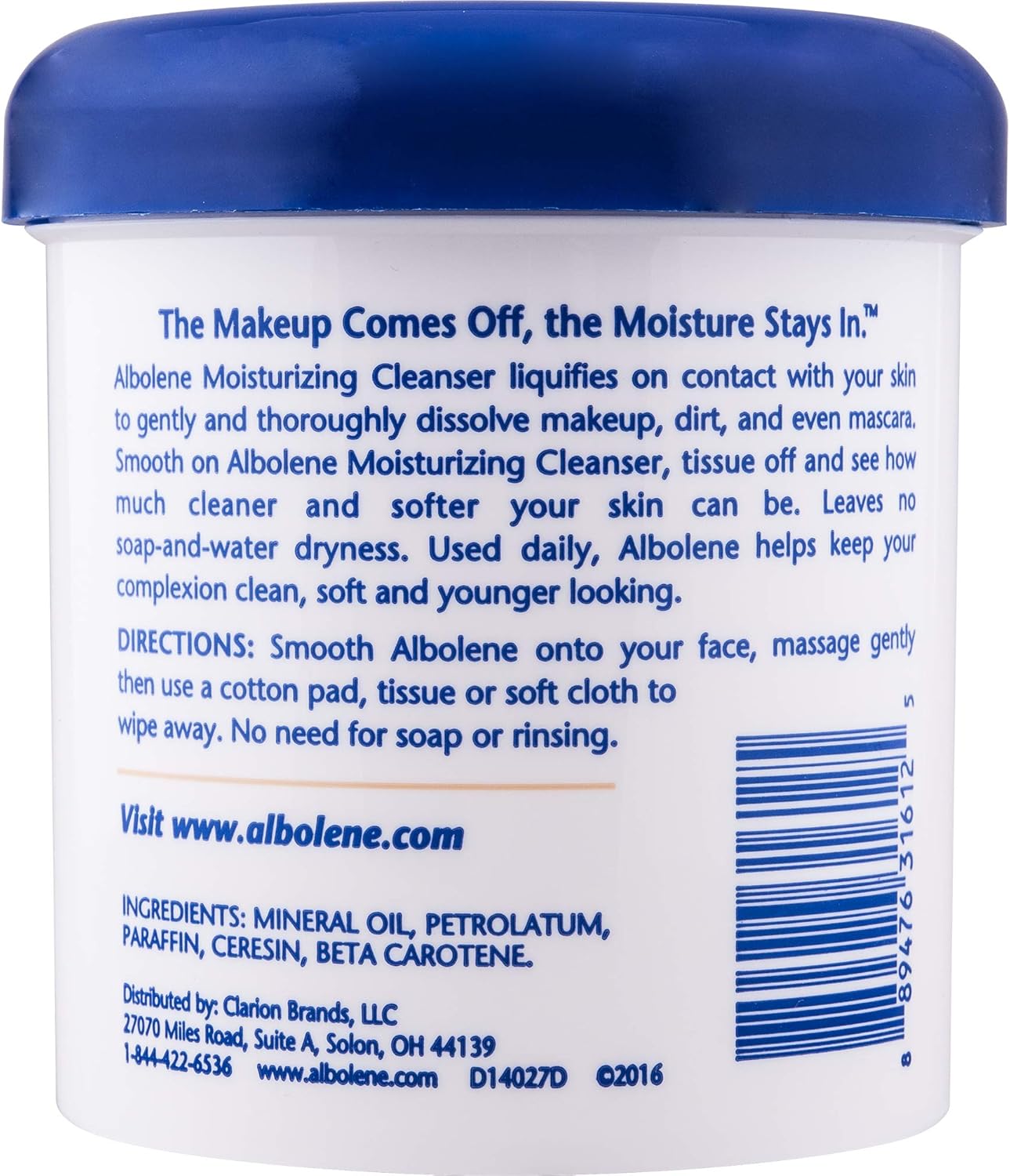 Albolene Moisturizing Cleanser & Makeup Remover Balm - Fragrance-Free Facial Cream for Cleansing & Hydration - Multi-Use Skincare for All Skin Types - No Harsh Chemicals - 12 oz - (Pack of 2)