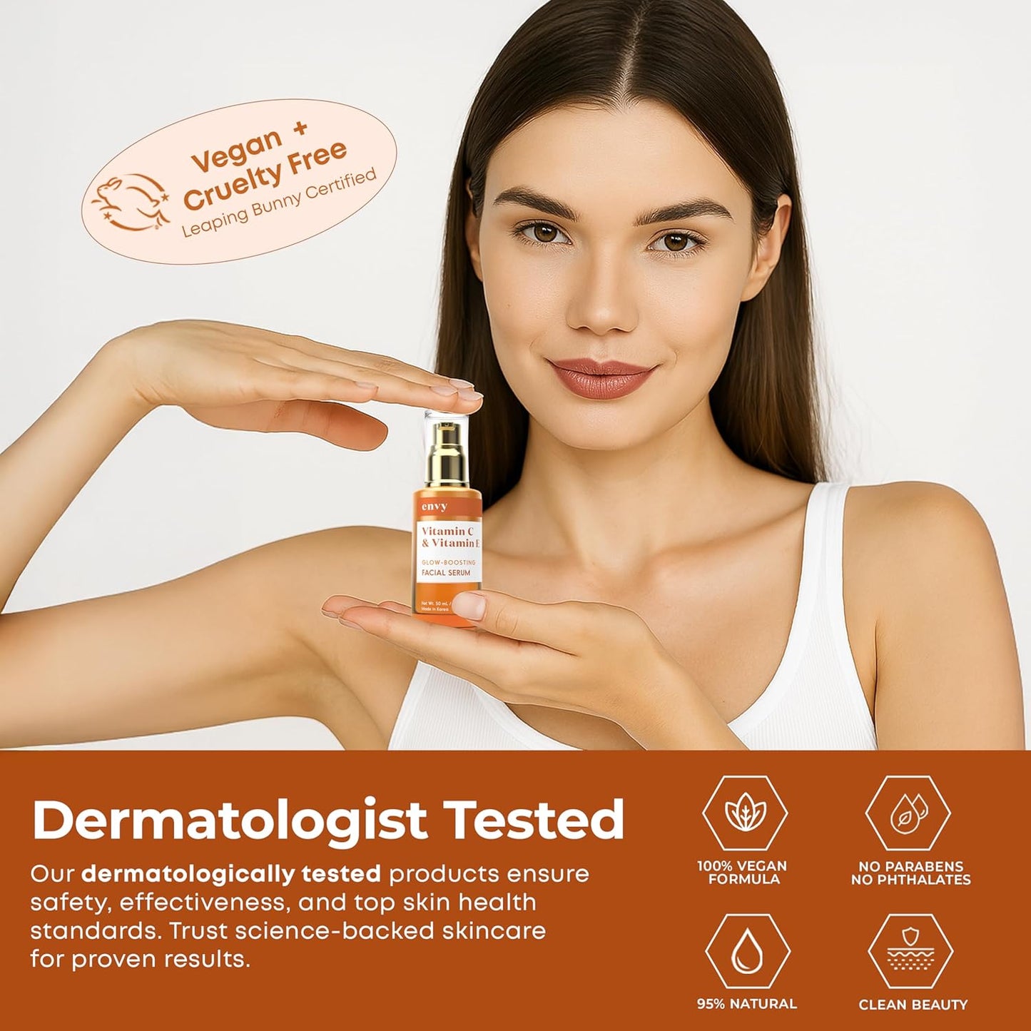 Envy Vitamin C Serum with Vitamin E & Glycerin - Skin, Dark Spot Reduction & Anti-Aging, Dermatologist Tested, Hydrating Glass Skin Serum - Cruelty-Free for All Skin Types - 1.69 Oz