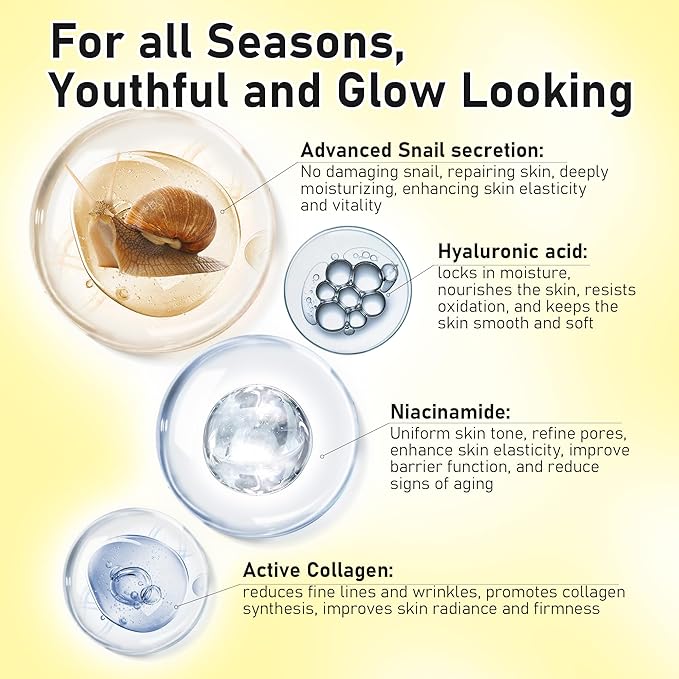 Advanced Snail 96% Mucin Power Essence Set – Korean Skincare Set for Women, Includes Snail Mucin Serum,Hydrating Toner & Face Cream, Moisturizing & Skin Renewal, 3PCS Travel Size Toiletries