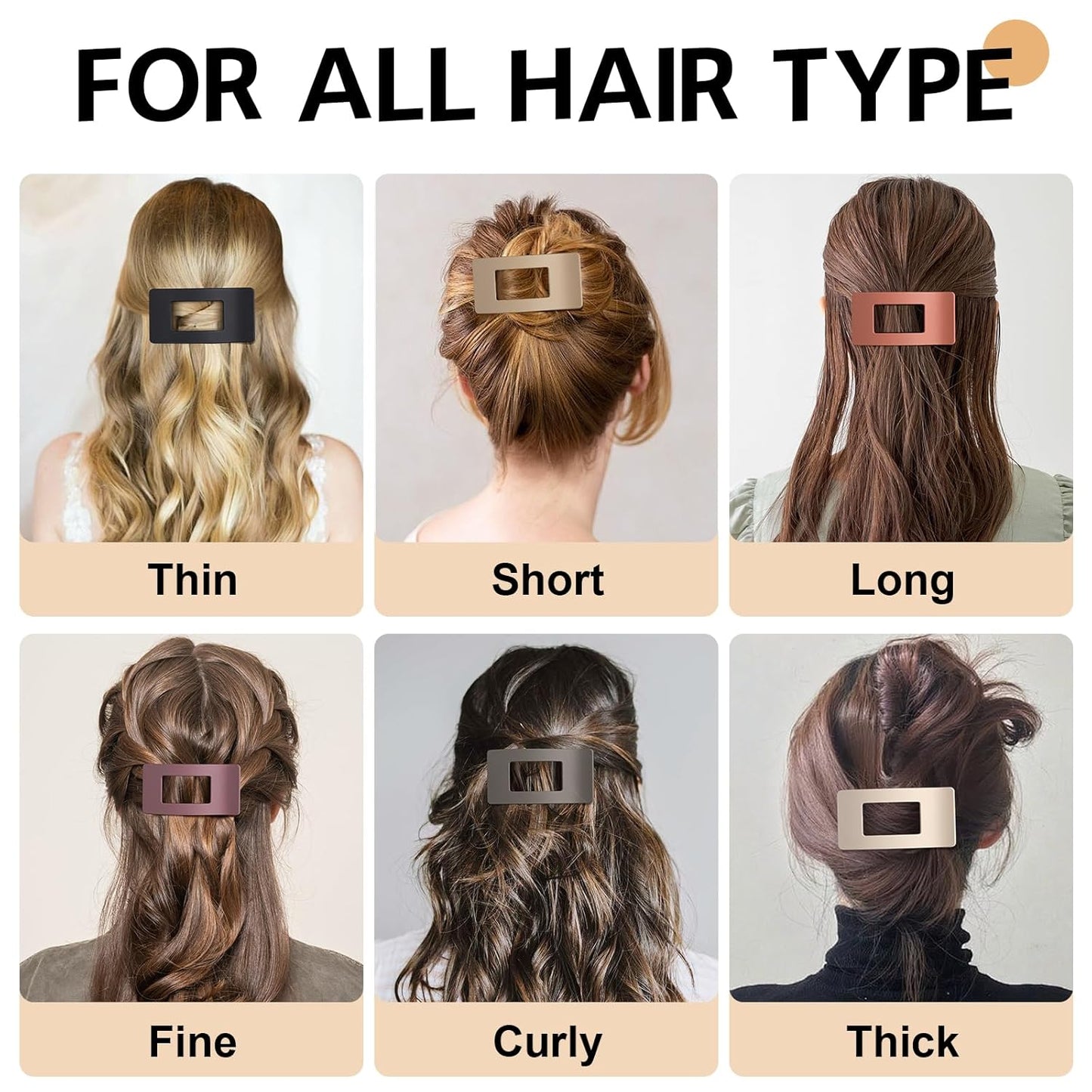 8 Pack French Flat Hair Clips for Women – Large Matte No-Slip Claw clips for Thick & Thin Hair, Strong Hold Styling Barrettes Accessories (Neutral)