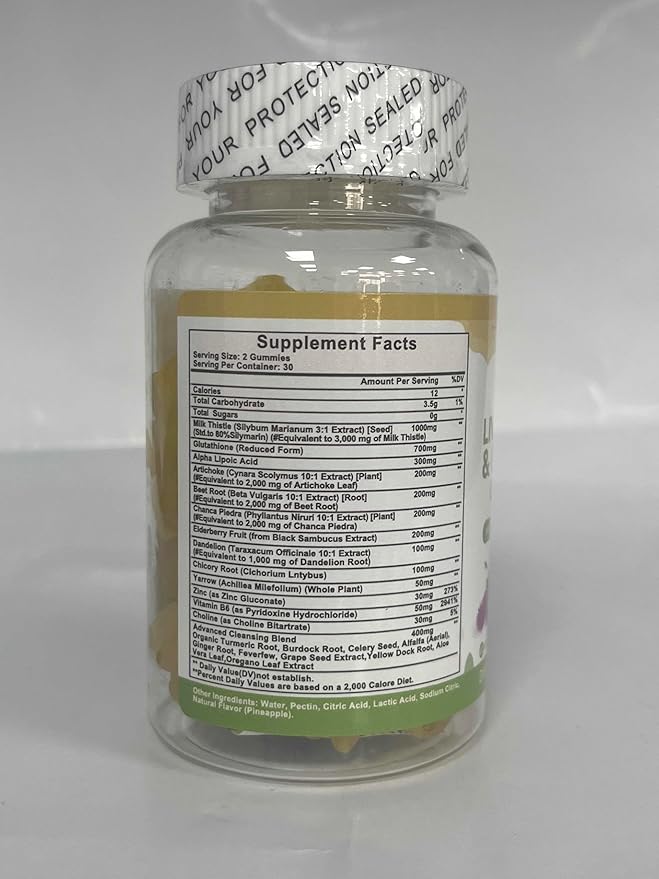 Liver Cleanse Detox & Repair Gummies 24 Potent w/3000MG Milk -60 Count