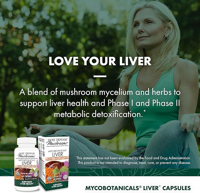 Host Defense MycoBotanicals Liver* Capsules 60 Capsules (30 Servings)*